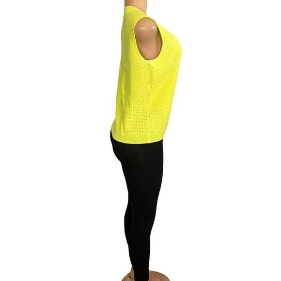 St. John Wool Blend Chartreuse Knit Top - Picture 5 of 12